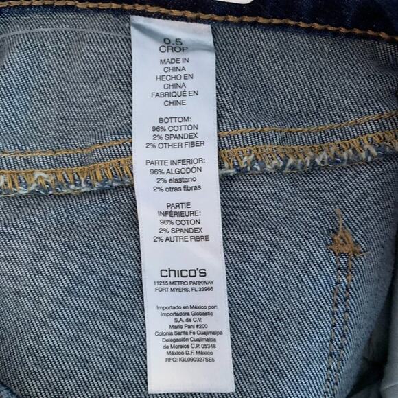 NWT Chico's Platinum Flare 25 inch Crop Jean Fenton Indigo Chico's Size … - Picture 12 of 13